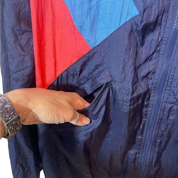 CHAMPIONS Mens Large Vintage Y2K Color Block  Windbreaker Sporty Athletic - Picture 7 of 16